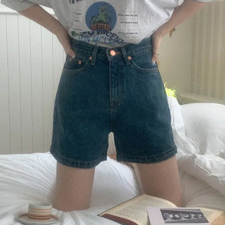 Cotton denim shorts