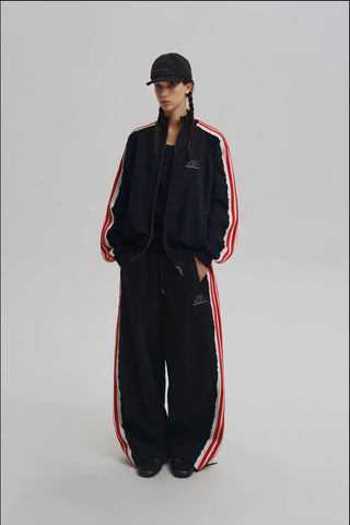 [MASONPRINCE] Raw Edge Stripe Track Set