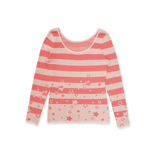 [Moromoro2] Star Striped Rhinestone Knit  Top