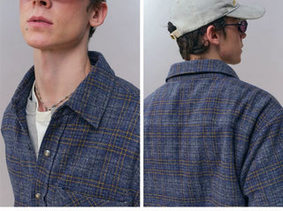 [Monterest] Quilted Padded Check Shirt Jacket
