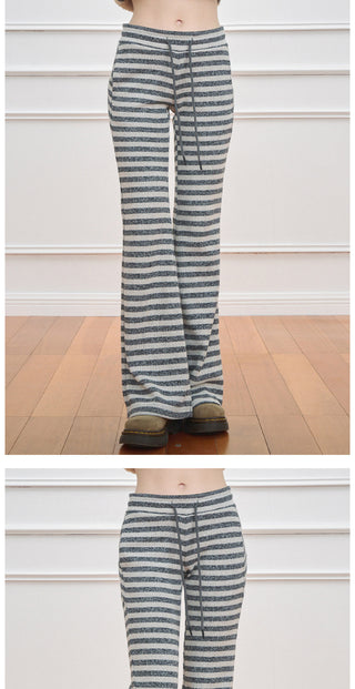 [NECY] Michelin Black Stripe Flared Pants