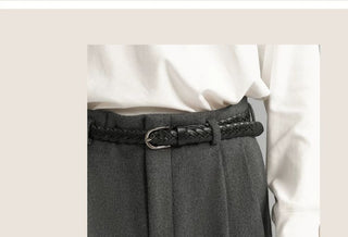 [CULTUM] Wool Blend High-Waist Tapered Trousers