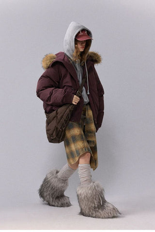 [Monterest] N2B Hooded Down Jacket with Fur Trim