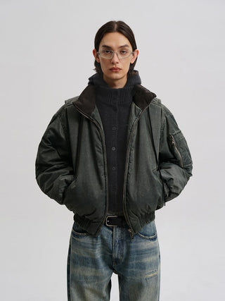 [MASONPRINCE] Sand-washed Boxy Workwear Padded Jacket