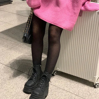 Polka dot sheer stockings
