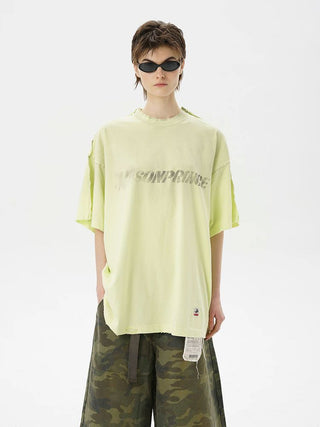 [MASONPRINCE] Graffiti Label Washed Cotton Tee