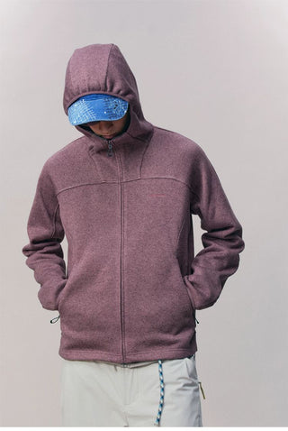 [Monterest] Fleece-Lined Hooded Zip-Up Cardigan
