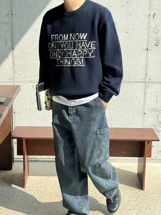 FROM NOW Intarsia Soft Knit