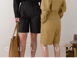 [CULTUM] Cotton Stand Collar Shirt/Shorts