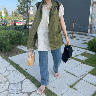 Straight denim pants