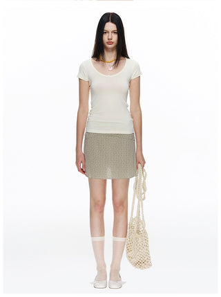 [NECY] Butterfly Dotted Slim T