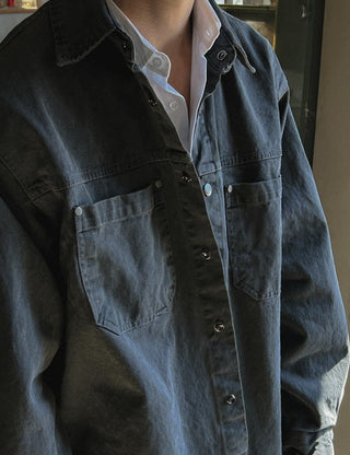 Washed Pigment Shirt Jacket (4 colors)