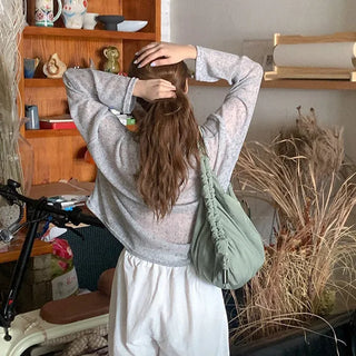 Linen long-sleeved T-shirt