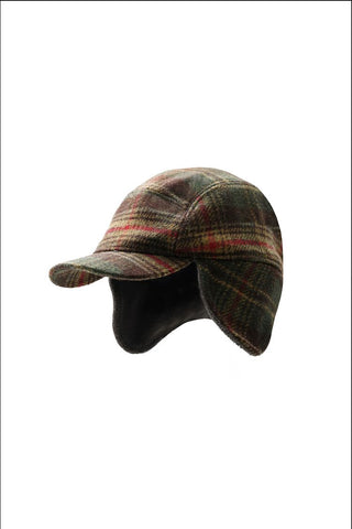 [MASONPRINCE] Wool Plaid Baseball Earflap Hat