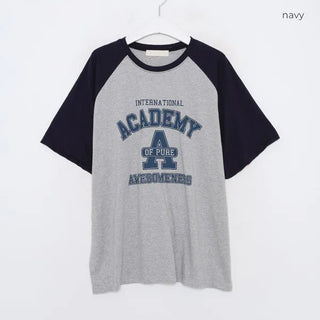 (Unisex) Raglan Sleeve Printed T-Shirt