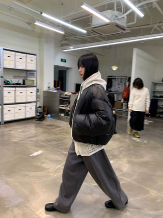 [NEVERSEEZ] Cropped Puffer Down Jacket