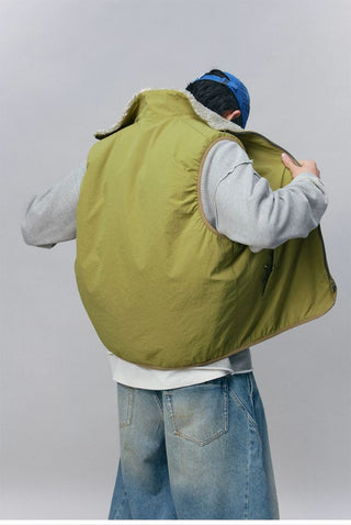 [Monterest] Reversible Fleece Stand Collar Vest