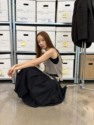 [NeverSeez] Strappy Spliced Midi Dress