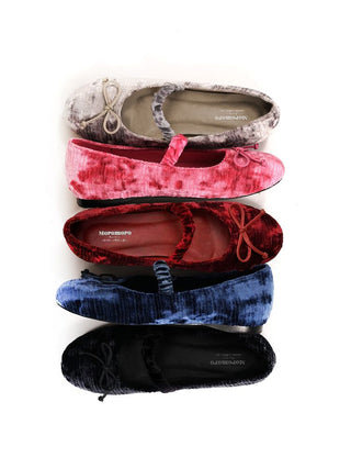 [Moromoro2] Velvet Bow Ballet Flats