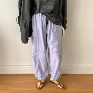 Stitched elastic waist pants