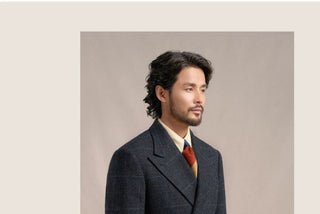 [CULTUM] 1930s Wool Herringbone Double Breasted Blazer