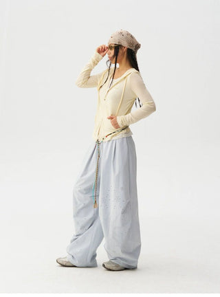 [Monterest] Lyocell Wool Blend Layered Hooded Knit Jacket