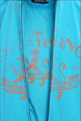 [MASONPRINCE] Boxy-Fit Hooded Zip-Up Cardigan
