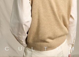 [CULTUM] Wool Blend Argyle V-Neck Knit Vest