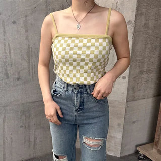 Checked camisole