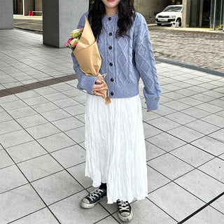 Shirred long skirt