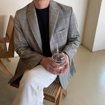 Classic check blazer