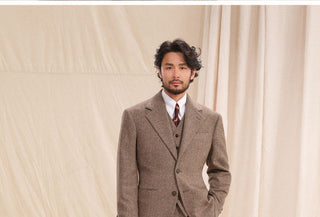 [CULTUM] Herringbone Wool Blend Suit Vest