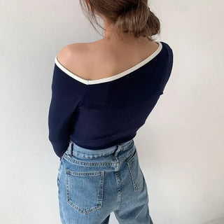 Line Off-Shoulder T-Shirt