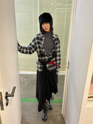 [NeverSeez] Woven Check Casual Shirt