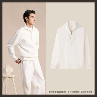 [CULTUM] Heavyweight Half-Zip Polo Collar Sweatshirt