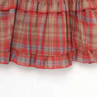Checked ribbon blouse