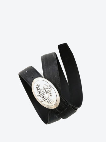 [MASONPRINCE] Cowhide Leather Lion Buckle Belt