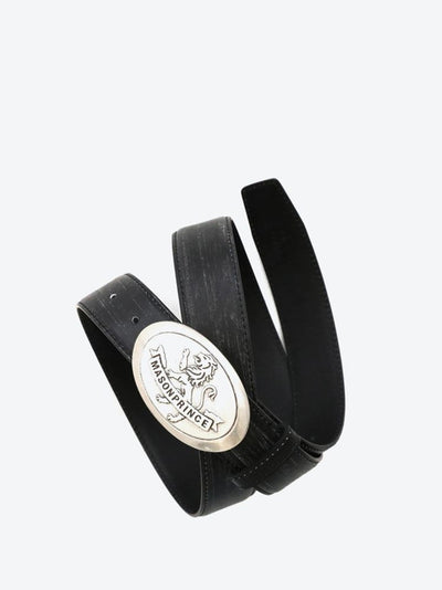 [MASONPRINCE] Cowhide Leather Lion Buckle Belt