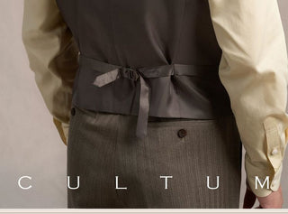 [CULTUM] 1930s Wool Blend Striped V-Neck Vest