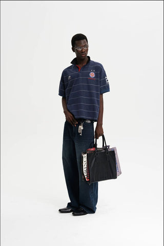 [MASONPRINCE] Sporty Striped Coach Polo Shirt