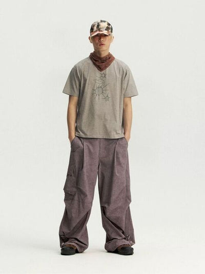 [Monterest] Washed Pleated Parachute Pants