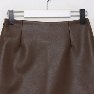 Leather mini skirt