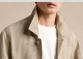 [CULTUM] Linen Blend Shirt Collar Jacket