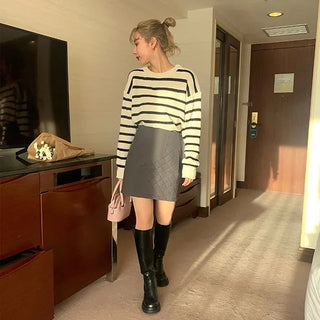 Quilted mini skirt