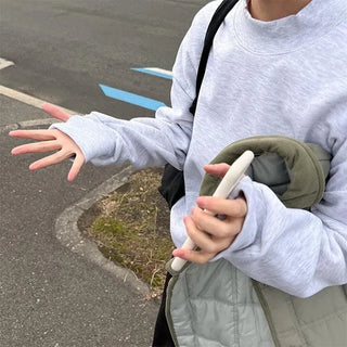 Half-neck warmer sweatshirt