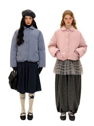 [Moromoro2] Bow Pocket Down Jacket