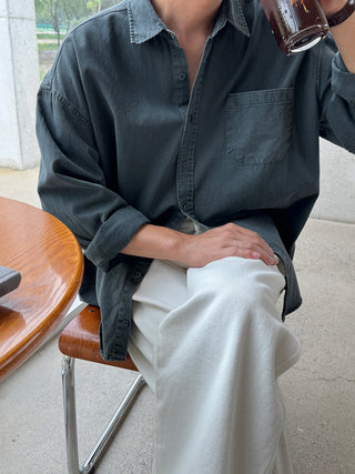 Haze Aging Fade Washed Shirt