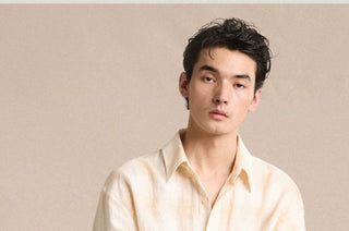 [CULTUM] Linen Blend Check Seersucker Shirt