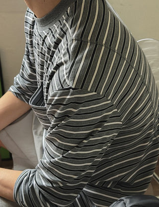 Care Pocket Striped Long-sleeve Tee (2 colors)