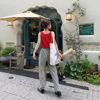 Linen Square Sleeveless Knit
